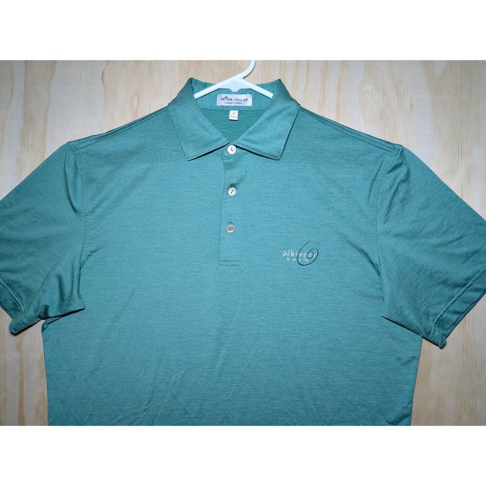 Peter Millar Men's Small Summer Comfort Polo Green Whisper Rock Golf Stretch